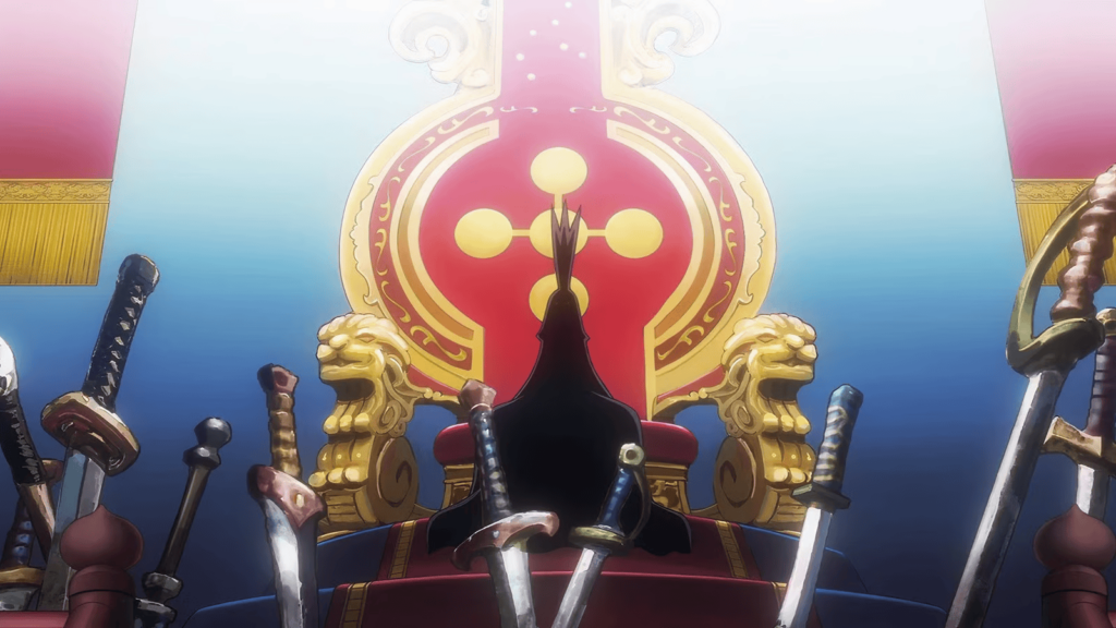 Imu Possessed Rocks D Xebec Forcing Garp and Gol D Roger to Team Up: God Valley Theory That Can Come True 1 Imu on their throne in One Piece.