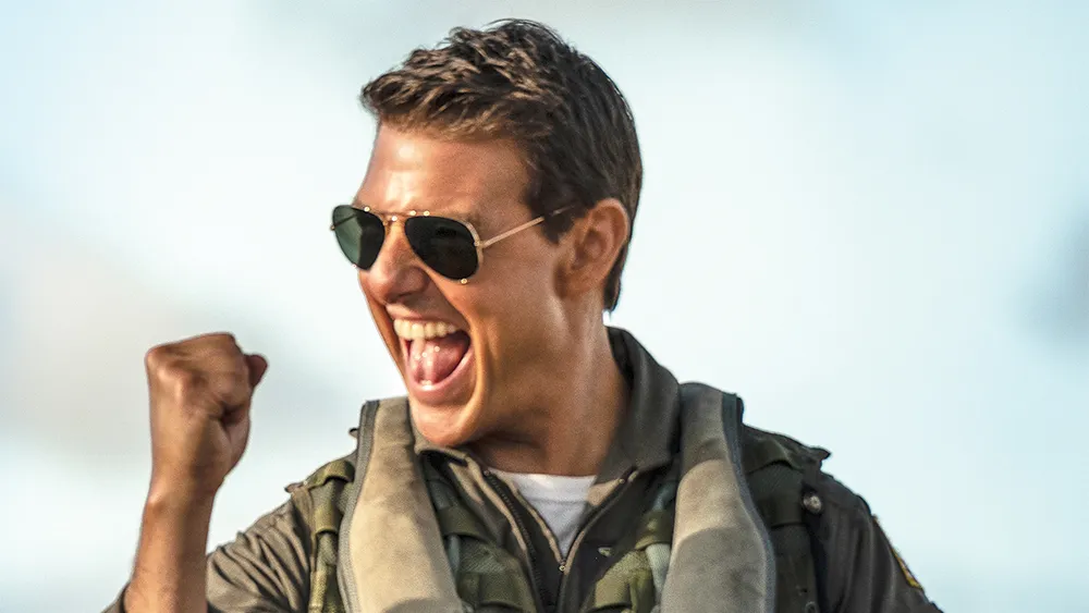 tom cruise in a still from top gun: maverick