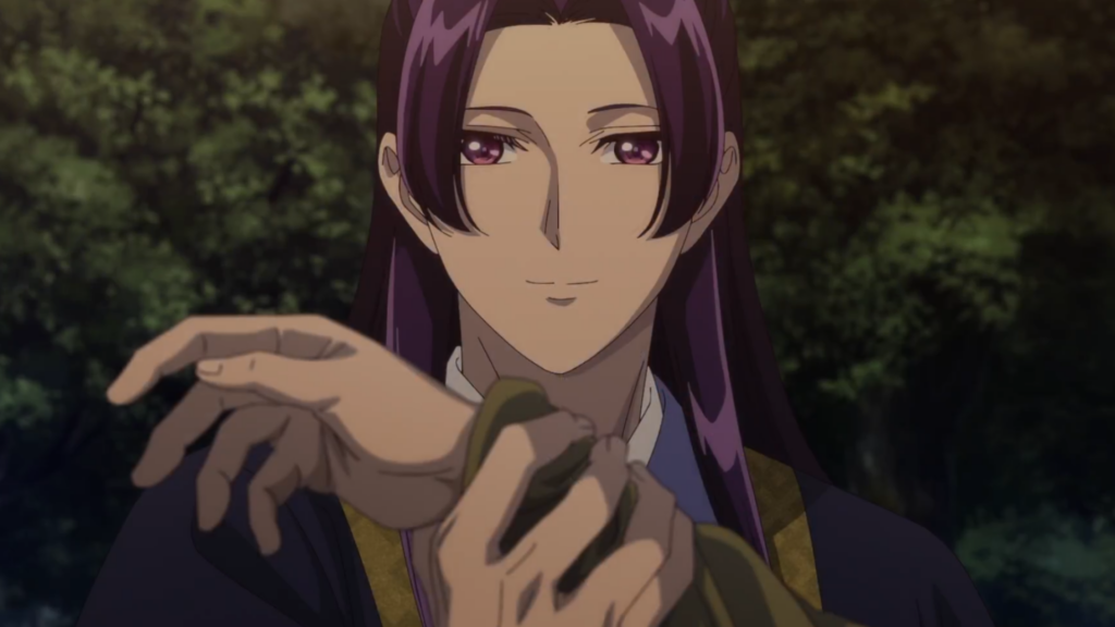 'The Apothecary Diaries' Is Perfect for Fans Missing Gojo 6 The picture shows Jinshi smiling as he’s holding onto someone’s hand in The Apothecary Diaries anime