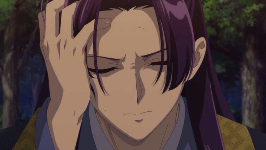 'The Apothecary Diaries' Is Perfect for Fans Missing Gojo 4 The picture shows Jinshi leaning his head on his hands in The Apothecary Diaries