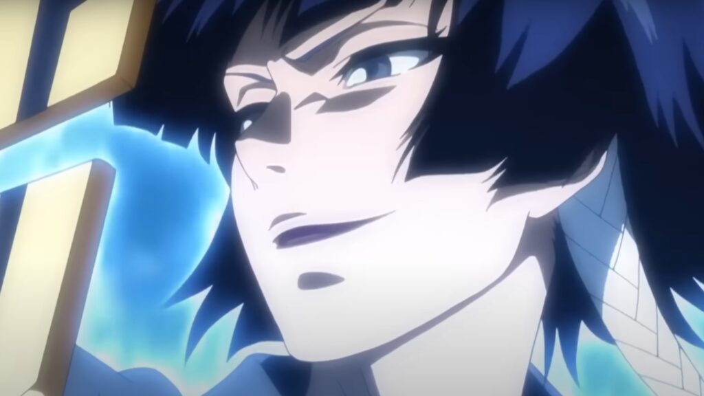 Soi Fon looks confident in Bleach and her face is glowing