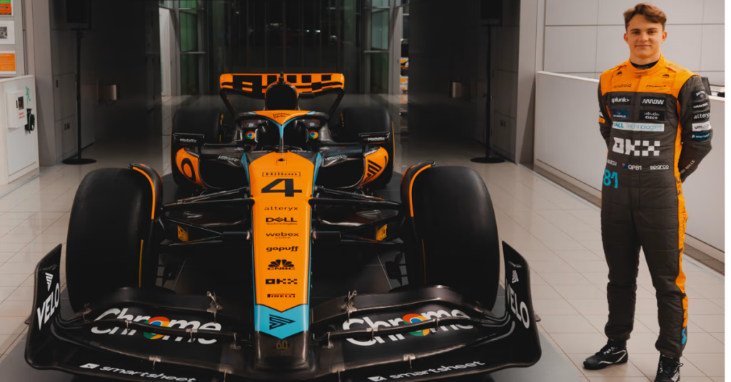 F1 25 Ocjene vozača: Nepravedno je koliko čak i EA podcjenjuje Mercedesove vozače 3 Oscar Piastri stoji pored automobila McLaren F1.