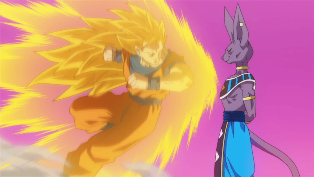 Rare Dragon Ball Sketch of Akira Toriyama Revealed 3 Goku gives his all while elbowing Beerus in Dragon Ball Z: Battle of Gods.