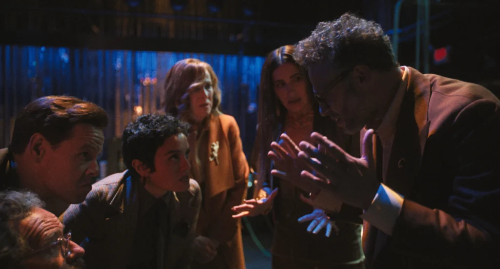 The Studio Season Finale, “The Presentation” Its a Lukewarm Wrap to an Otherwise Great Show 1 Ike Barinholtz, Chase Sui Wonders, Catherine O’Hara, Kathryn Hahn, and Seth Rogen in the season finale of The Studio