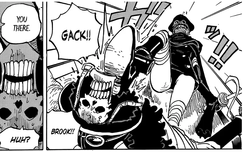 Gunko tiếp tục đánh Brook tơi tả trong One Piece.