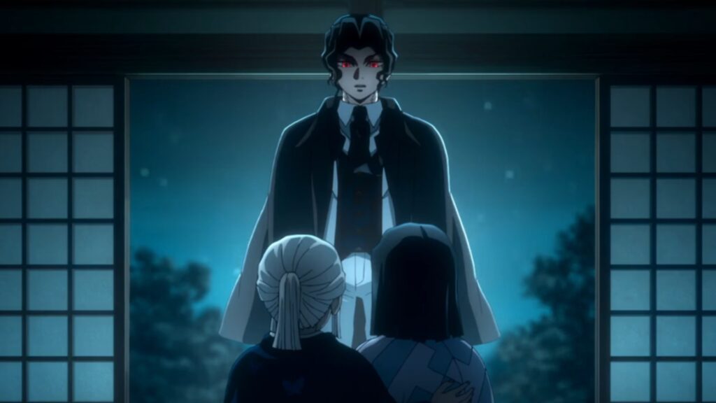 One Major Flaw in ‘Demon Slayer’ Leaves Many of Its Characters Feeling Hollow 5 Muzan is standing in front of Kagaya and his wife in Demon Slayer anime