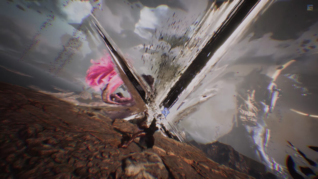 An image showing the gameplay of a boss fight with Serpenphare in Clair Obscur: Expedition 33.