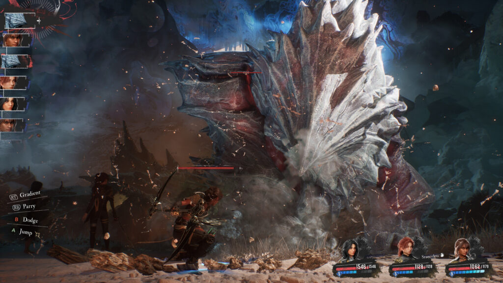 The image shows the gameplay of Clair Obscur: Expedition 33
