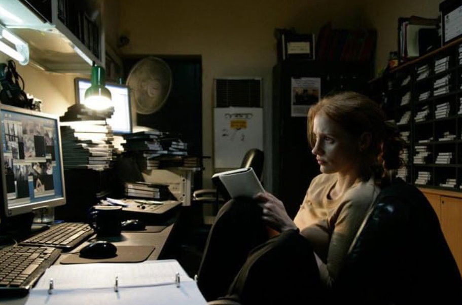 Jessica Chastain in a still from Zero Dark Thirty 