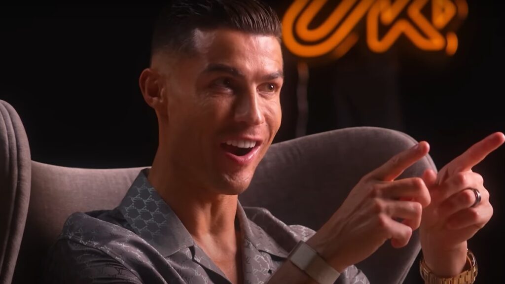 Cristiano Ronaldo gesturing with his hands