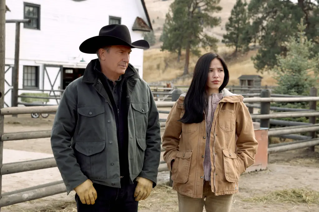 ‘Law & Order’ Star Wanted Kevin Costner’s ‘Yellowstone’ to Be Boycotted Over Its Worst Blunder 3 Kevin Costner with Kelsey Asbille in the Yellowstone ranch