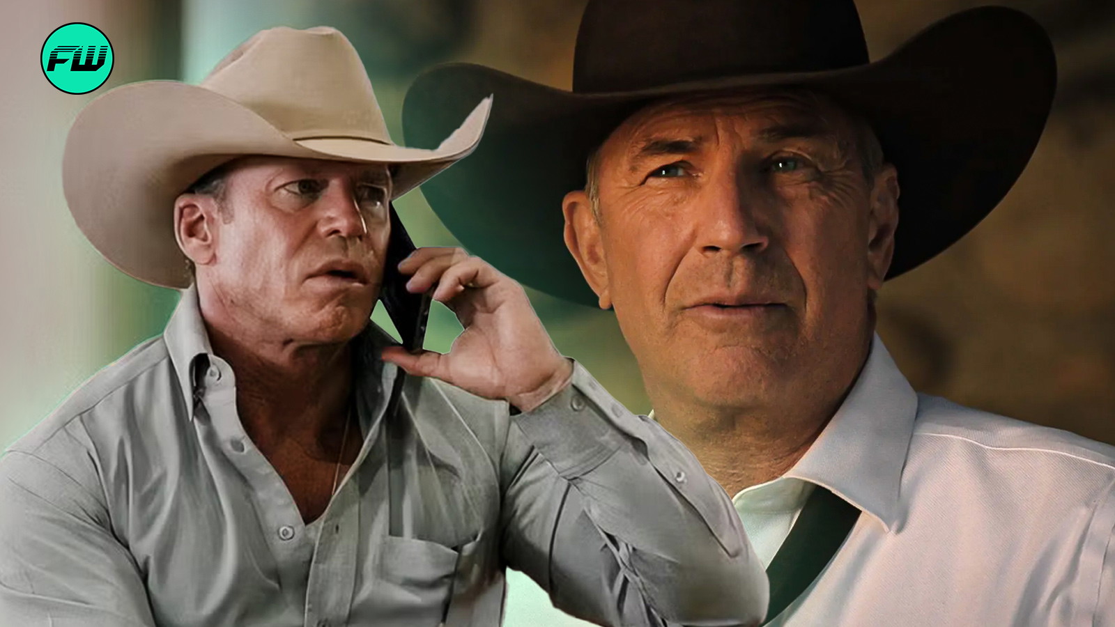 taylor sheridan and kevin costner in yellowstone