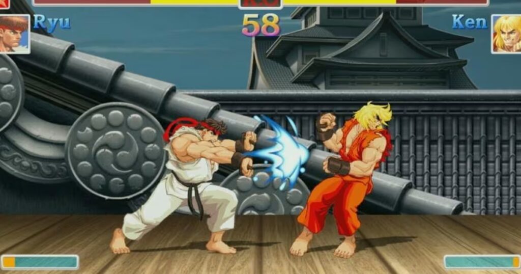 A still from Capcom's Ultra Street Fighter 2 - Ryu vs. Ken