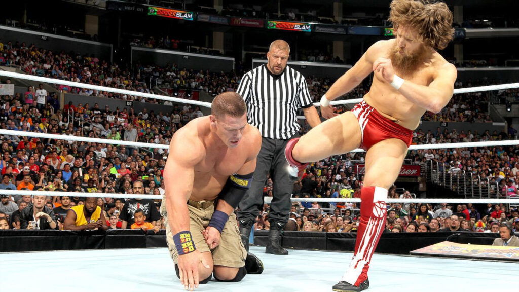 Daniel Bryan during a high-intennsity clash.