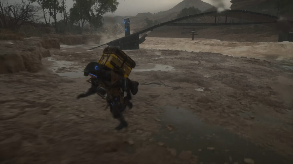 How a Shocking Death Scare Fueled Death Stranding 2’s Biggest Buzz Yet 1 Death Stranding 2 screenshot shows Sam Porter Bridges trying to outrun a flood.