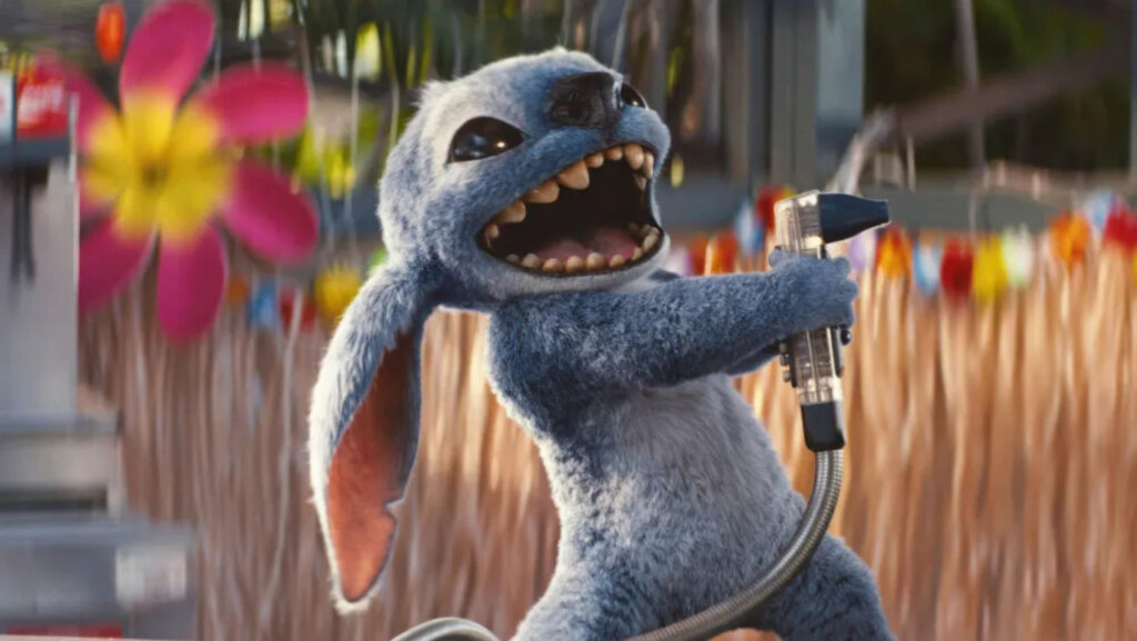 A still from the 2025 live-action remake of Lilo & Stitch