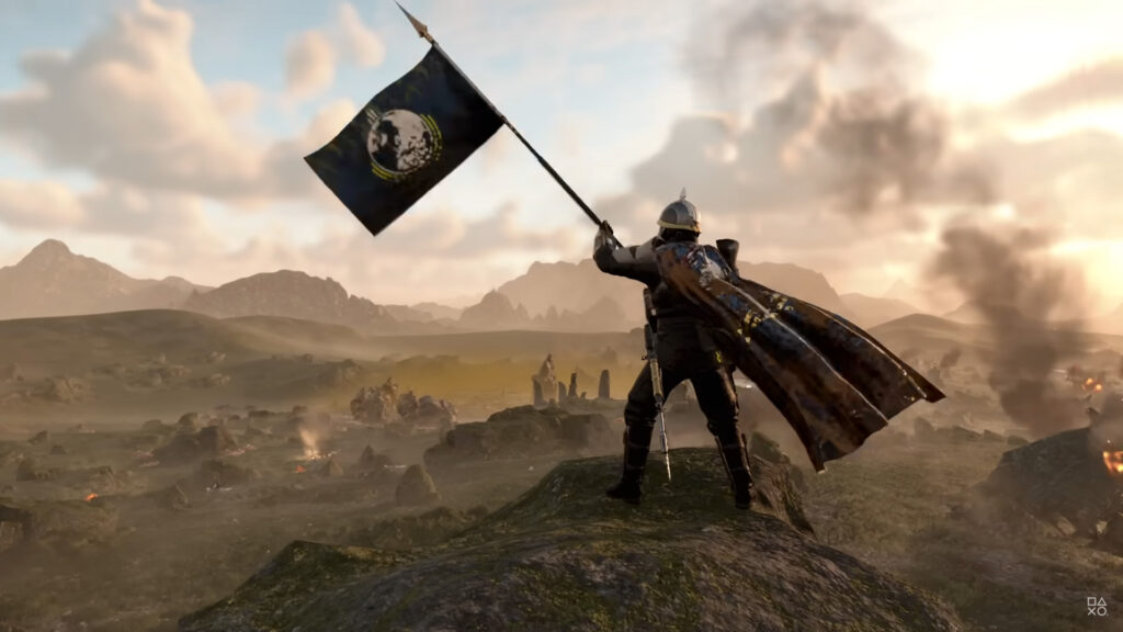 The Illuminate Are Back, and Helldivers Are Begging for a Shot at Their Home Planet 106 The image shows Helldiver waving the flag in Helldivers 2