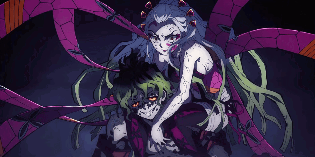daki and gyutaro from a still in demon slayer