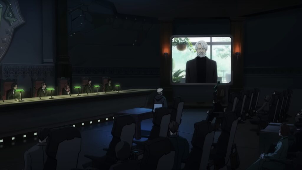 "A bunch of nothingness": Chad Stahelski May Be Lazarus' Only Hope 10 The picture is a still from Lazarus and it shows a meeting with Dr. Skiiner on an LED screen
