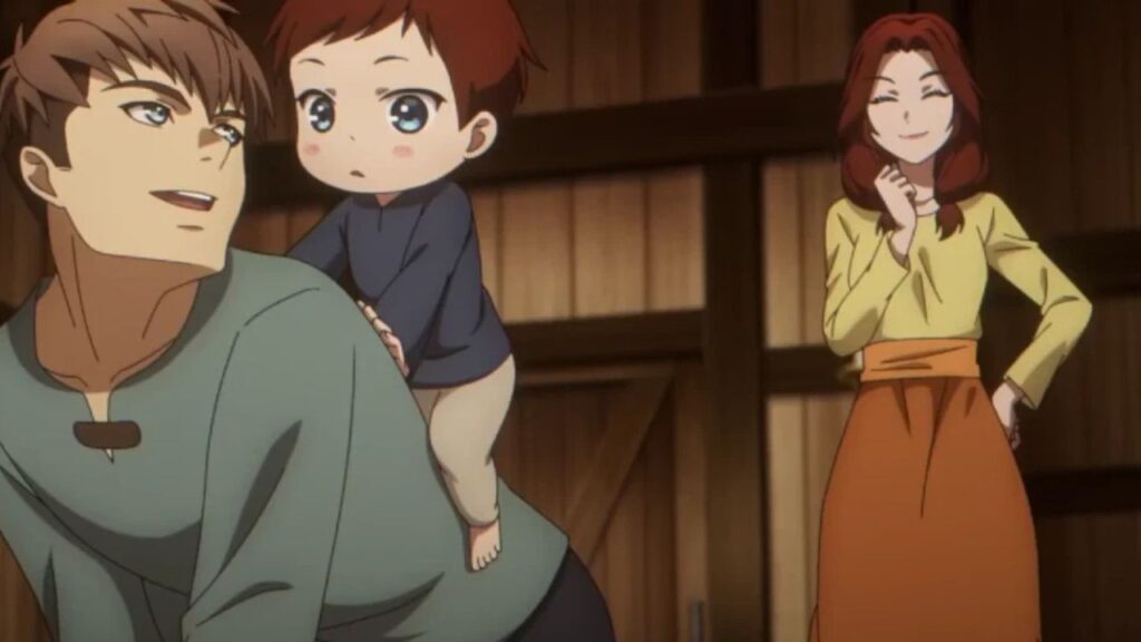 Arthur with his parents as a kid in The Beginning After the End