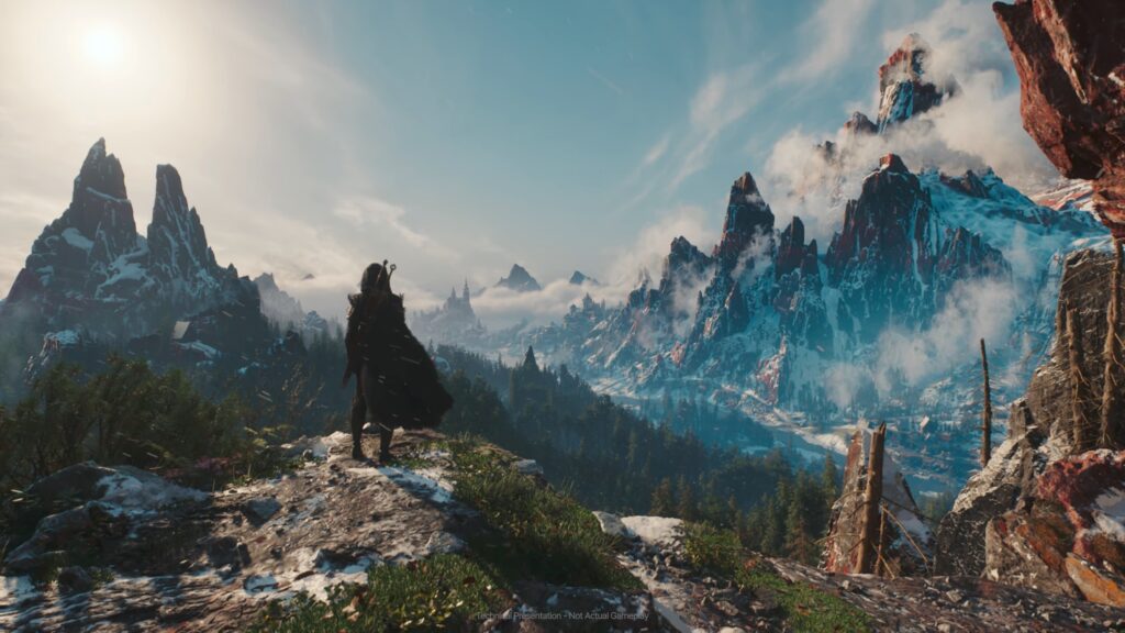 CDPR Exec Cites Two Acclaimed RPGs as Possible Influences for The Witcher 4 6 Ciri standing on a cliff in the new The Witcher 4 tech demo.