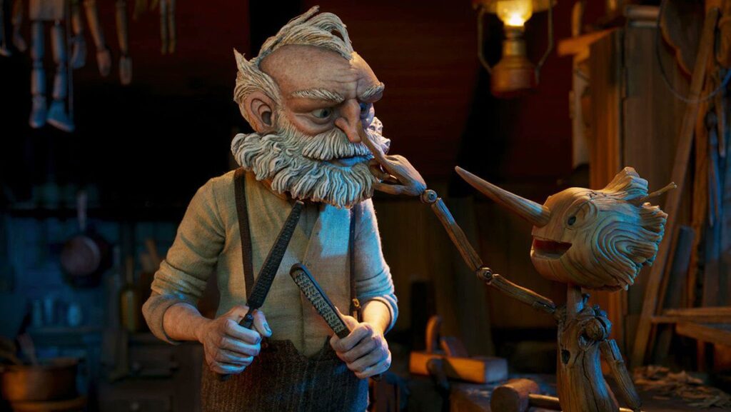 12 Best Guillermo del Toro Movies to Watch Before ‘Frankenstein’ on Netflix 12 Pinocchio touching Geppetto's nose in Guillermo del Toro's Pinocchio.