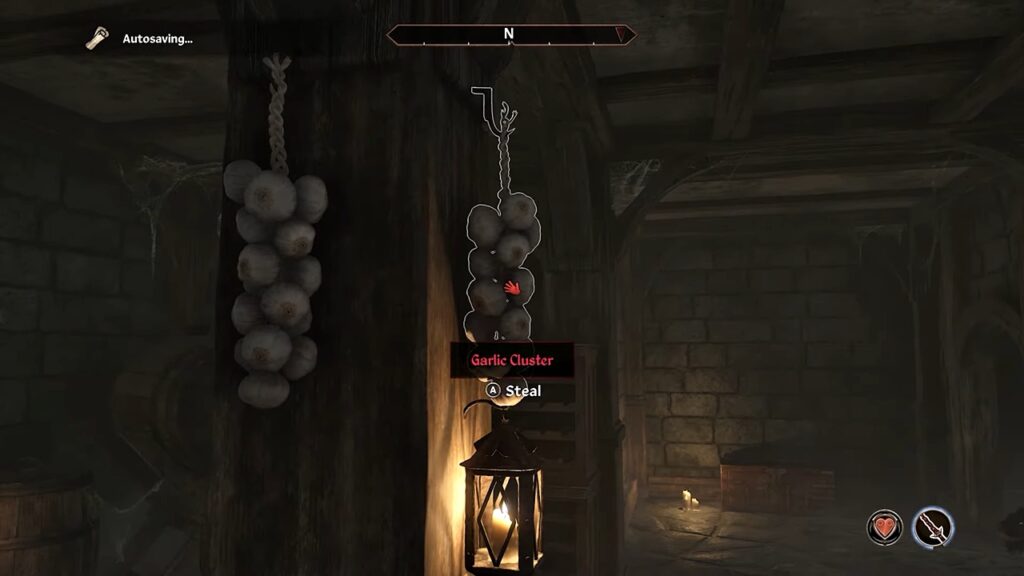 Screenshot of a Garlic Cluster hanging in basement of a house in The Elder Scrolls 4: Oblivion Remastered. 
