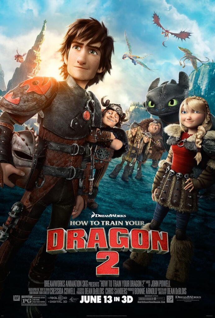 How To Train Your Dragon Post-Credits Scene EXPLAINED: A Hint at a Sequel? 4 A poster for 2014's How To Train Your Dragon 2 featuring the entire extended cast standing outside in daylight