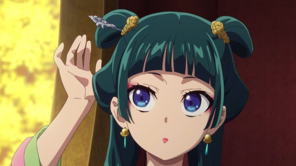 'The Apothecary Diaries' Used Jinshi's Smallest Gift to Secretly Confirm Her Feelings for Him 6 Maomao wearing Jinshi's hairpin in The Apothecary Diaries