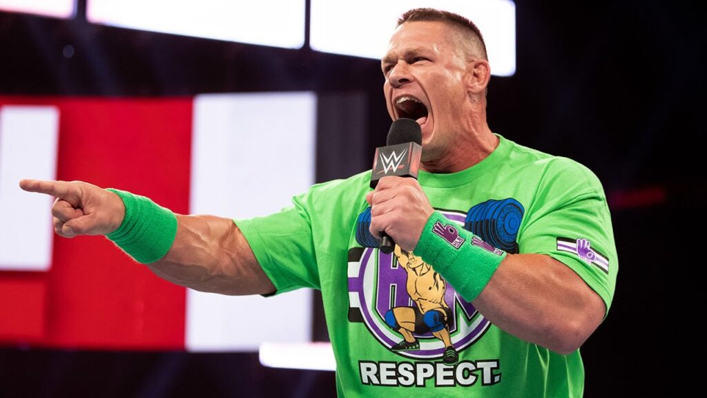 John Cena Explains Why He Never Left WWE Ring During His Royal Rumble Match With AJ Styles 1 John Cena amidst a speech.