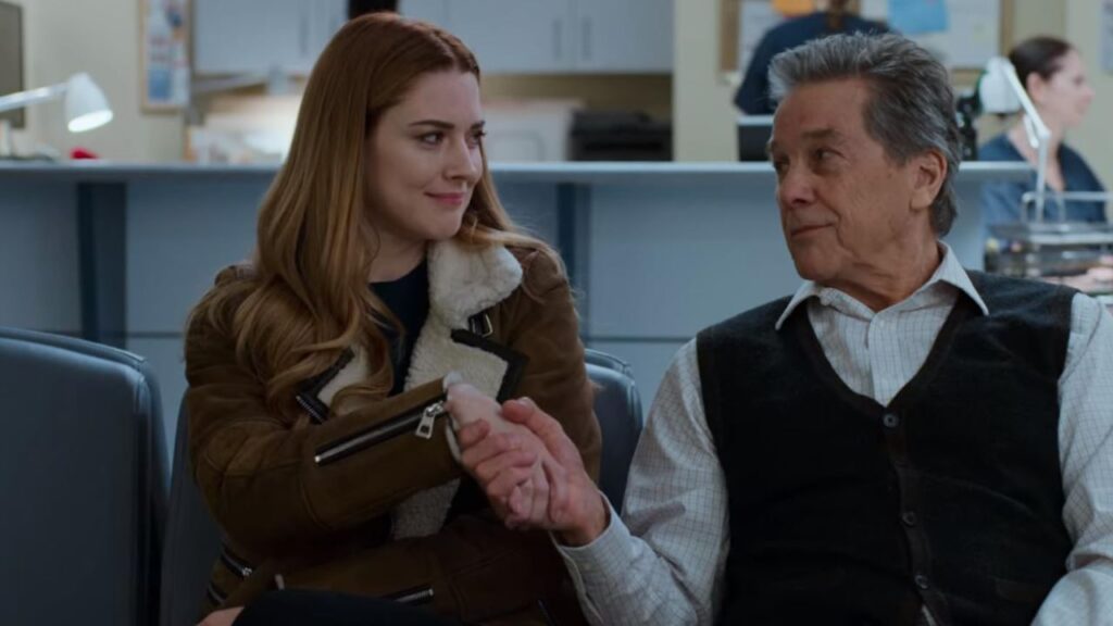 'Virgin River' Season 7: Everything We Know So Far 11 Tim Matheson and Alexandra Breckenridge looking at each other and smiling