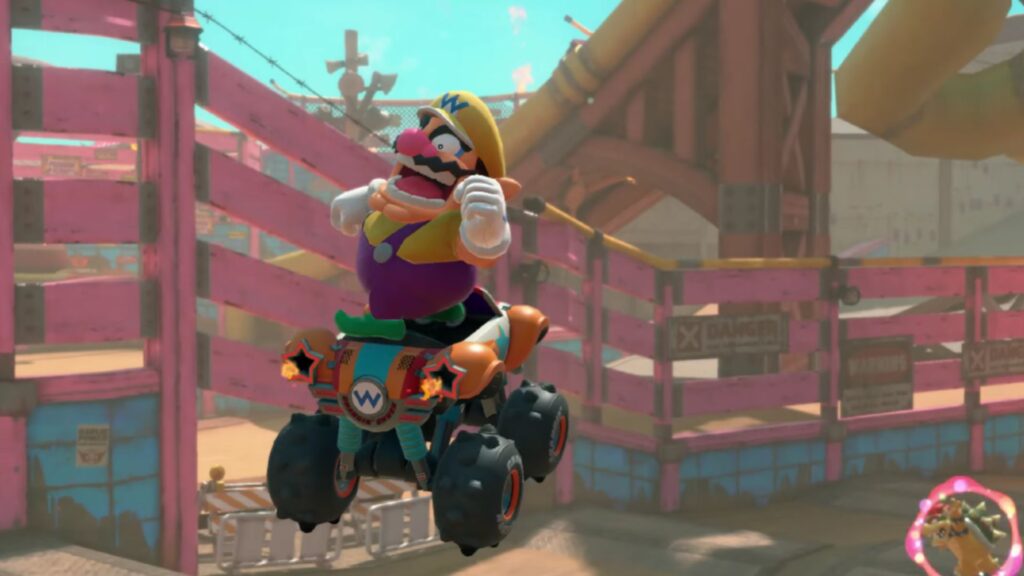 Mario Kart World Finally Has a Rival That’s Ready to Burn Some Rubber 7 Wario in Mario Kart World