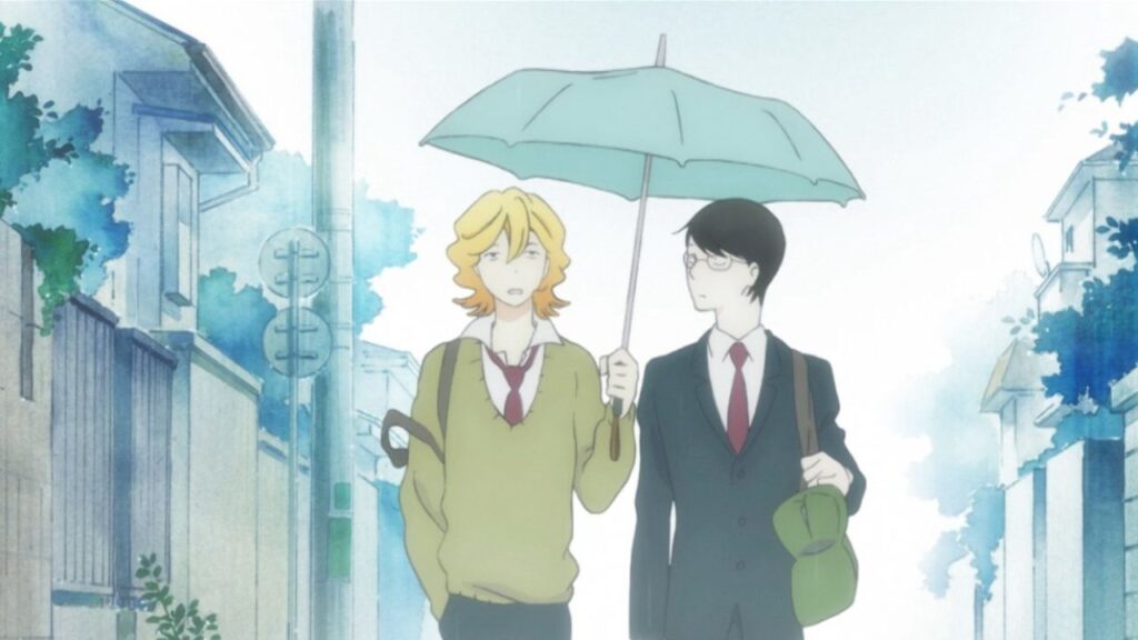 5 Best Yaoi Anime to Watch This Pride Month 6 Rihito and Hikaru taking a walk together in Doukyusei