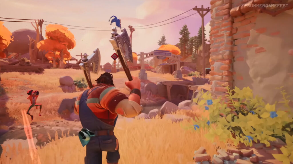 An image showing the gamplay of Last Flag, which is similar to Team Fortress 2.