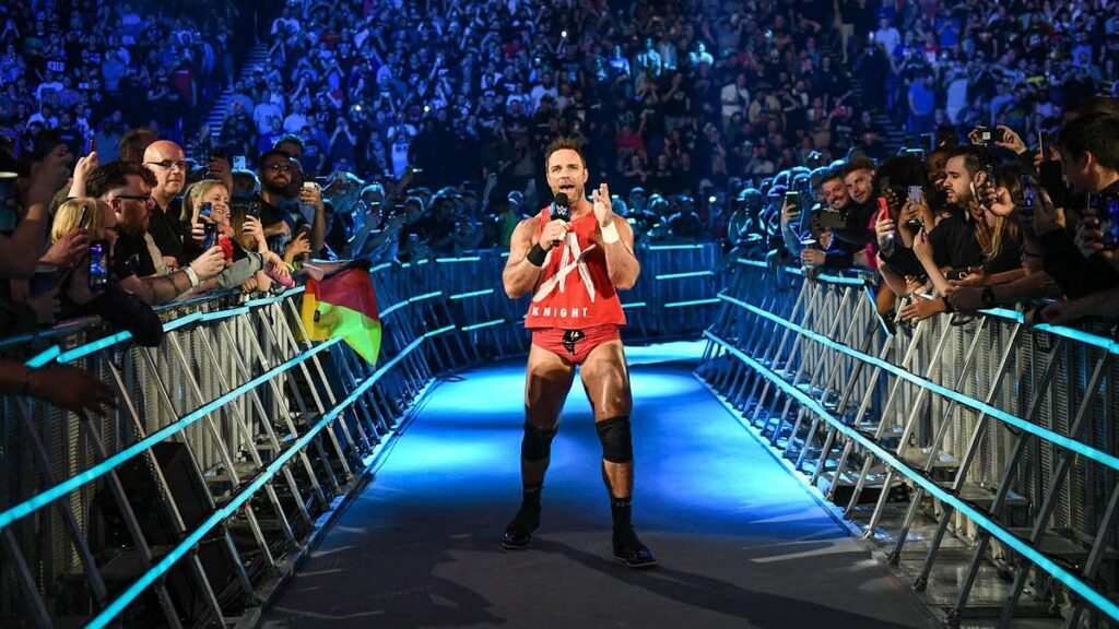LA Knight entering the ring. 