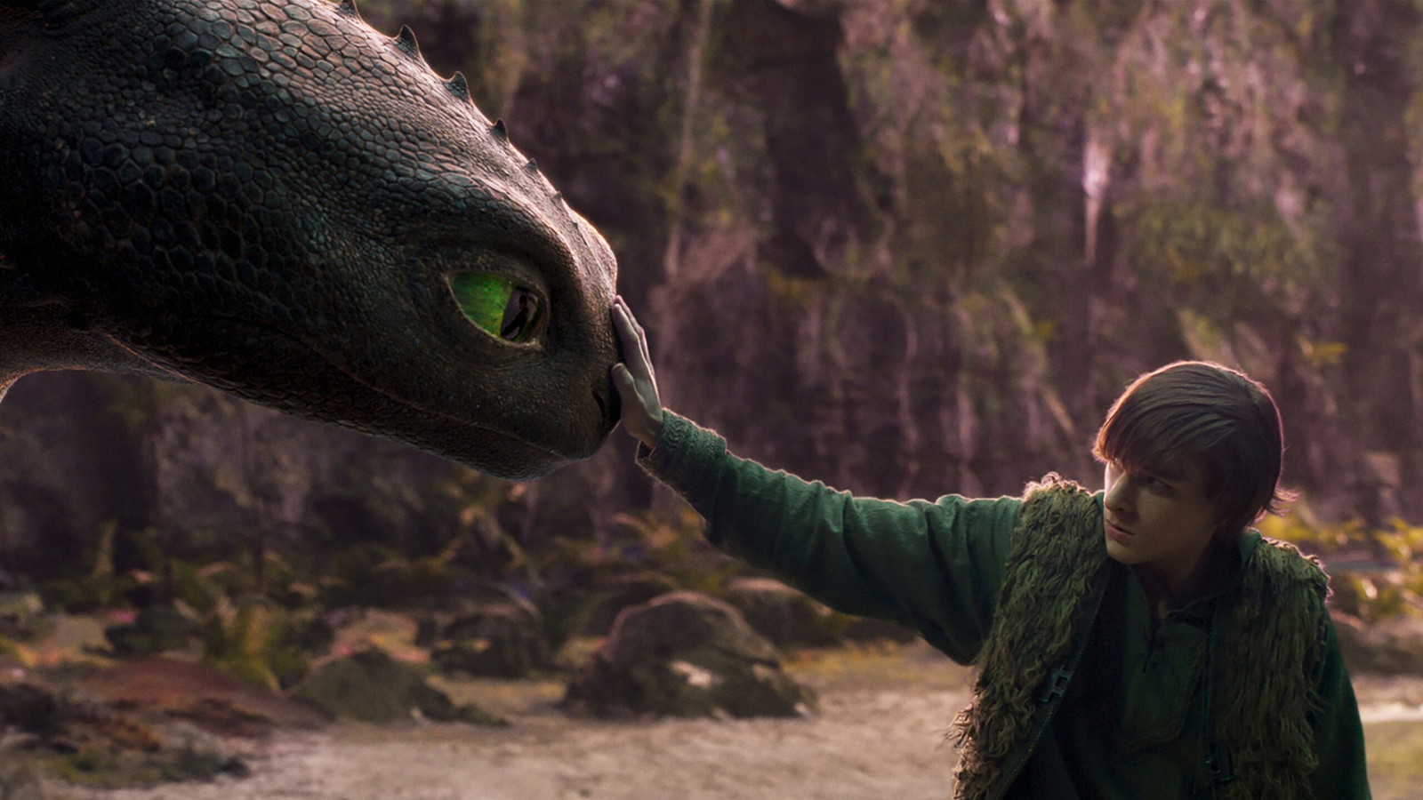 How to Train Your Dragon Review — A Majestic and Heartwarming Family Adventure 16 A boy pets his dragon in How to Train Your Dragon