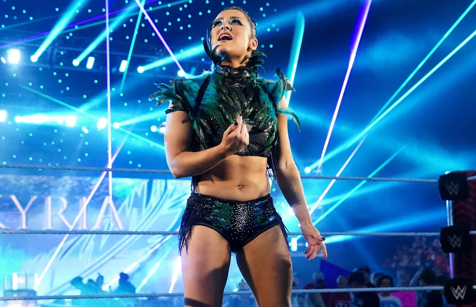 Lyra Valkyria Narrowly Escapes a Wardrobe Malfunction Against Becky Lynch at Money in the Bank 1 Lyra Valkyria before a fight.