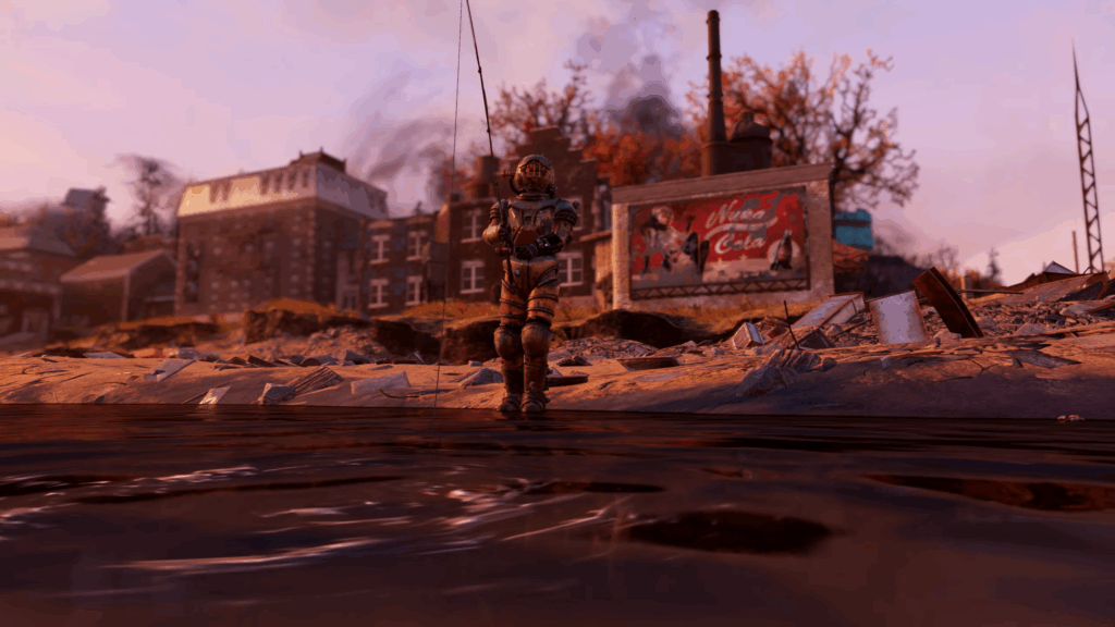Fallout 76: Gone Fission Update: Is It Available for PS5? 1 A Fallout 76 player fishing in the new Gone Fission update.