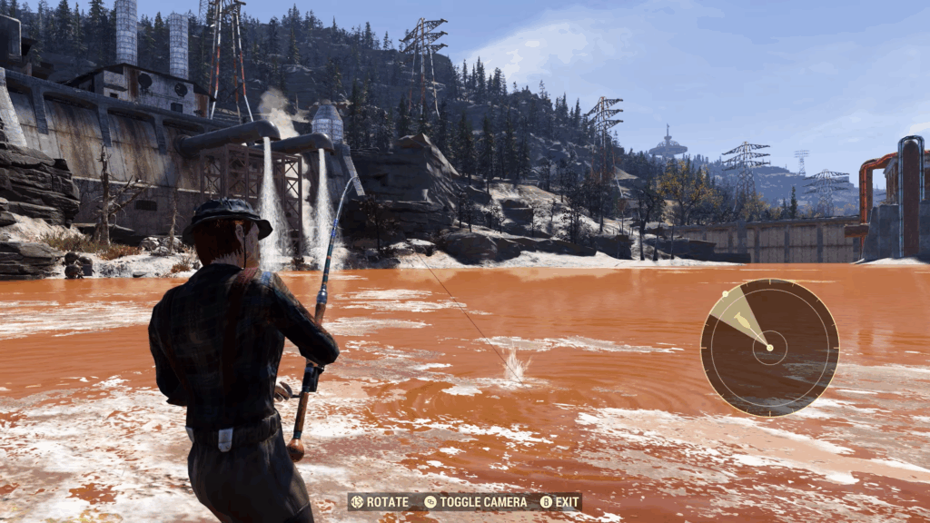 Fallout 76: Gone Fission Update: Is It Available for PS5? 4 A Fallout 76 player fishing in the new Gone Fission update.