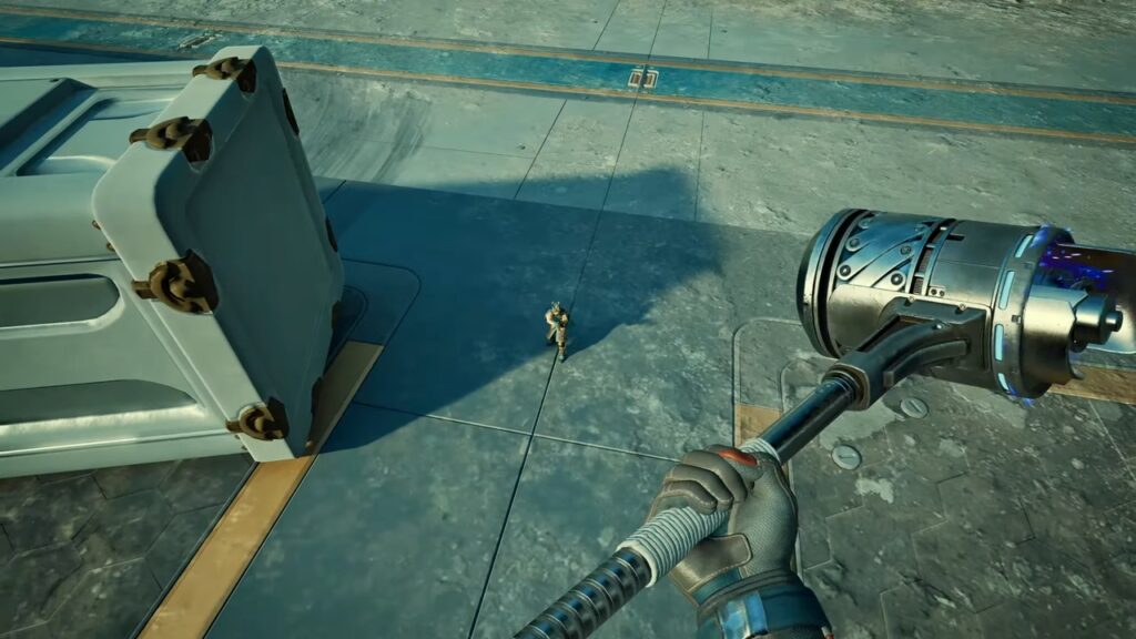 "Sounds boring… But it's in the game": The Outer Worlds 2 May Just Win Game of the Year Because of Their ‘Character Flaw’ Feature 6 The Outer Worlds 2 gameplay screenshot showing the player about to strike a shrunk-down enemy with a hammer.