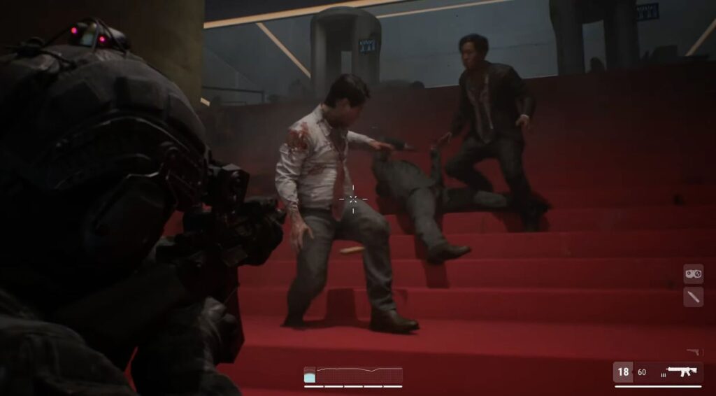 Ubisoft Take Notes: Mudang Two Hearts Is Exactly the Splinter Cell Remake I’ve Been Dreaming of 17 Ji Jeong Tae shooting at some enemies in Mudang Two Hearts.
