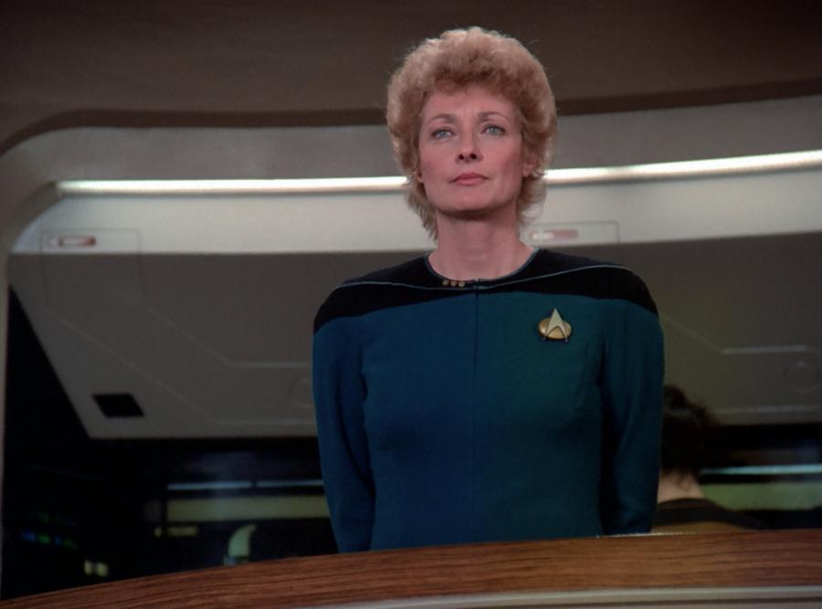 ‘Star Trek: The Next Generation’ Cast: What Are They Doing in 2025? 8 Dr. Katherine Pulaski looks serious in a still from Star Trek.