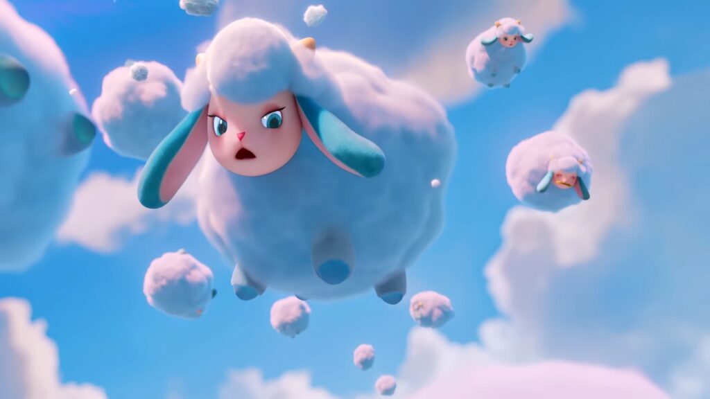 Xbox Games Showcase: ‘Aniimo’ Is Just Microsoft Fishing for a Nintendo Lawsuit 2 A screenshot from Aniimo reveal trailer featuring a sheep-like creature that bears a striking resemblance to Pokémon Wooloo.