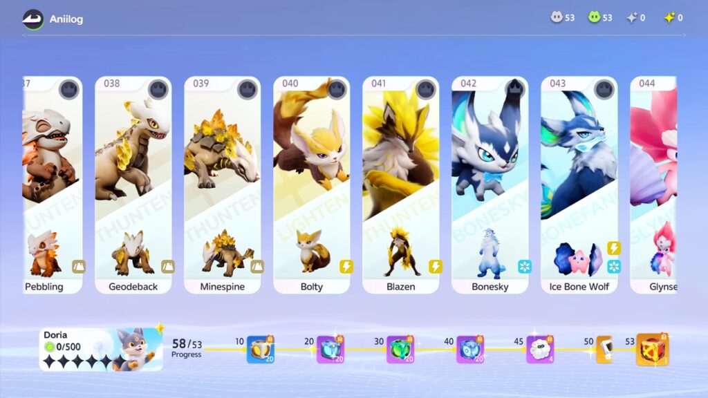 Xbox Games Showcase: ‘Aniimo’ Is Just Microsoft Fishing for a Nintendo Lawsuit 7 Aniimo screenshot showcasing the game's "Aniilog" feature showing a list of all the creatures available to collect in the game.