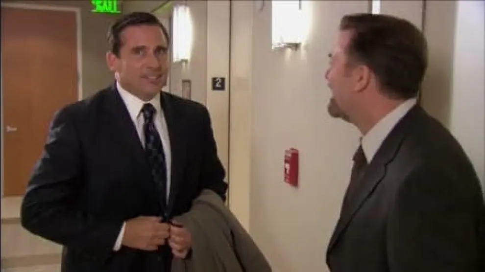 Ricky Gervais Says He and Steve Carell Were Just 2 Idiots Ad Libbing During His Cameo in The Office 1 Steve Carell and Ricky Gervais in The Office Season 07 ep 14