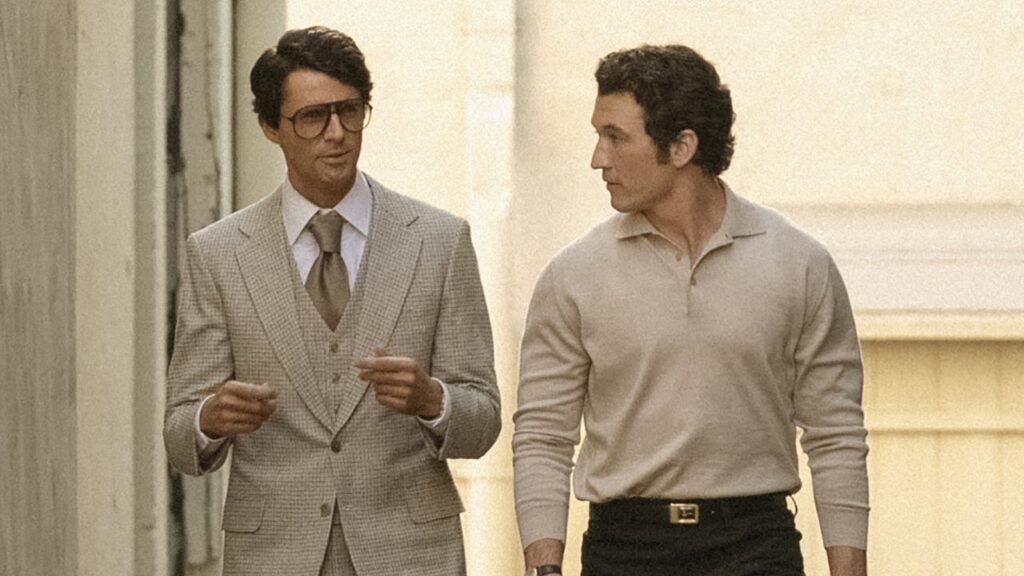 Matthew Goode and Miles Teller in The Offer