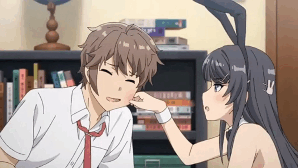 CloverWorks Might Be in Over Their Heads for Summer 2025 1 Mai pinching Sakuta's cheeks
