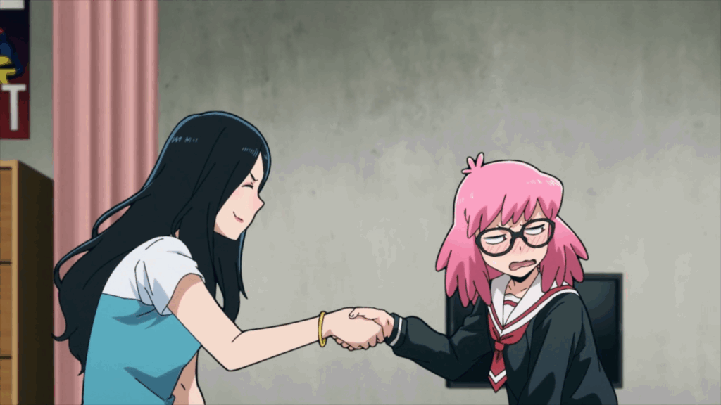 Pop and Makoto shake hands