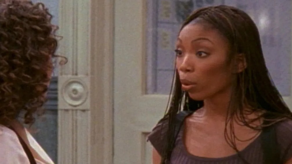 10 Insanely Popular TV Shows From the ‘90s You Can Stream on Netflix 34 Scene from "Moesha" showing Moesha in the middle of a conversation with someone not facing the camera.