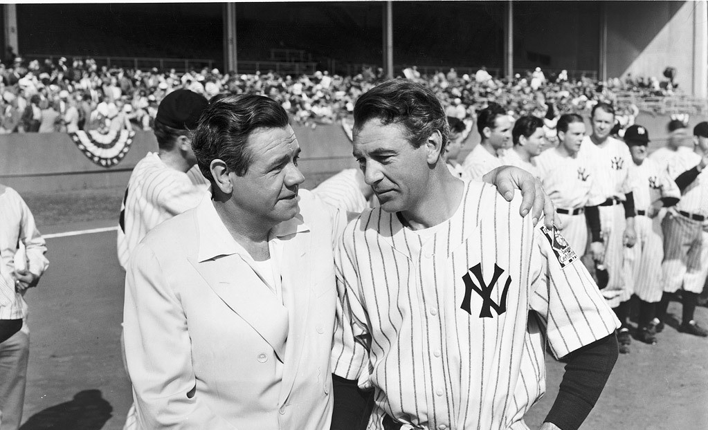 This Baseball Classic Featuring Babe Ruth Just Hit Streaming With a Lou Gehrig Gut-Punch 2 Gary Cooper as Lou Gehrig and Babe Ruth in The Pride of the Yankees